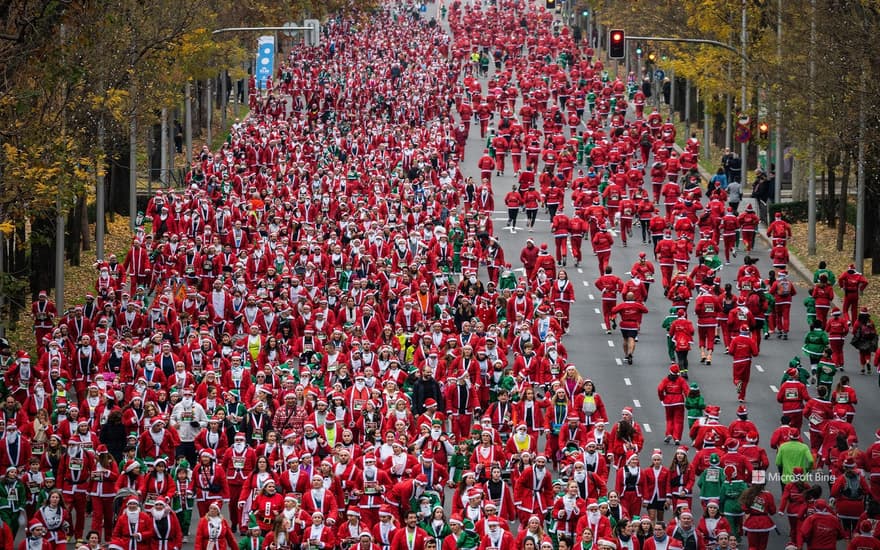 XII Santa Claus Solidarity Race in Madrid, Spain