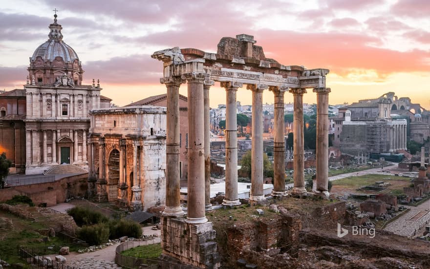 Temple of Saturn in the Roman Forum, Italy